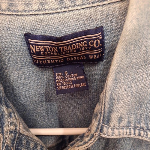 Newton Trading co. Authentic casual wear "Womens Small Cotton Blue Denim Shirt - Picture 3 of 6
