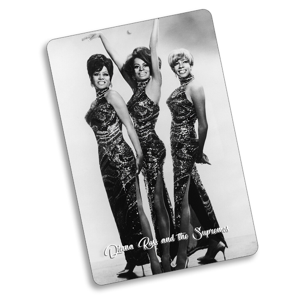 Motown Singers Diana Ross & The Supremes B/W Design 8x12 In