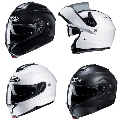 HJC C91N Plain Klapphelm Motorrad Sturzhelm Motorrad Roller schwarz weiß