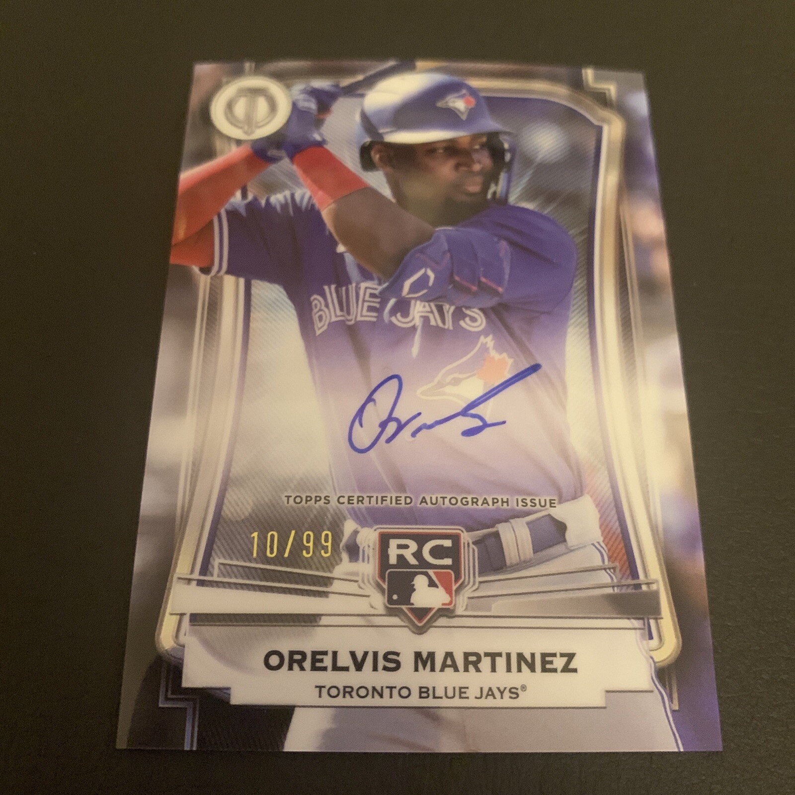 2025 Topps Tribute Orelvis Martinez Inauguration Auto /99 RC Rookie Autograph