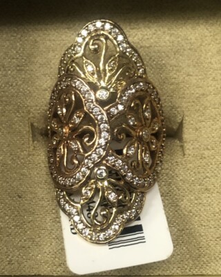 18 K YG/RG Over S/S B Luce (R) Eterno DIA Sim Ring