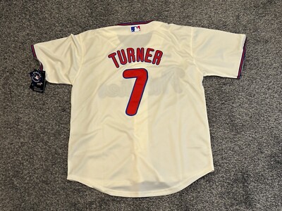 NWT Men s 2XL Nike Trea Turner Philadelphia Phillies Cream Jersey XXLarge.