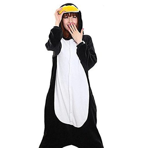 Adult Penguin Pajamas One Piece Kids Christmas Cosplay Costume Flannel Warm - Picture 9 of 15