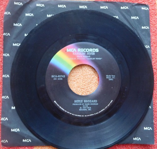 Merle Haggard 45 RPM Record-Ramblin' Fever - Picture 1 of 2