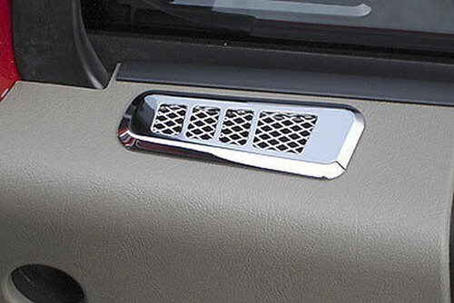 H2 Hummer Liscio Cromo Billetta Interno Porta Sfiato Lunetta Set - Picture 2 of 2