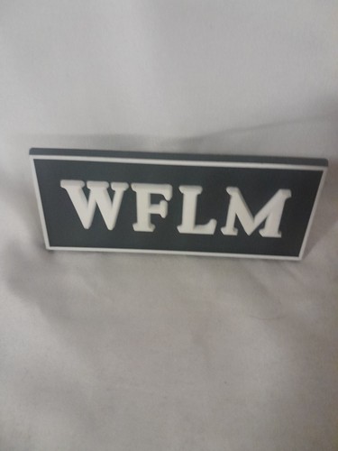WFLM NW INDIANA Microphone Radio Flag / Call Letter Music HORIZONTAL ROCK N ROLL