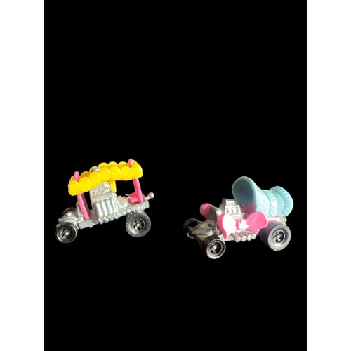 Lot of 2 Vintage Mini Hot Wheels Beddy Bye & Baby Buggy Shell Giveaway ‘72Mattel