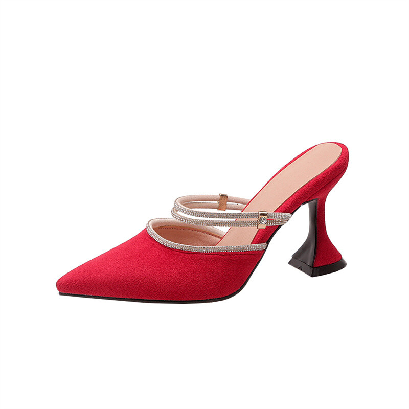 Womens Pointed Toe Kitten Heels Slingbacks Slippers Evening Party Summer  Shoes