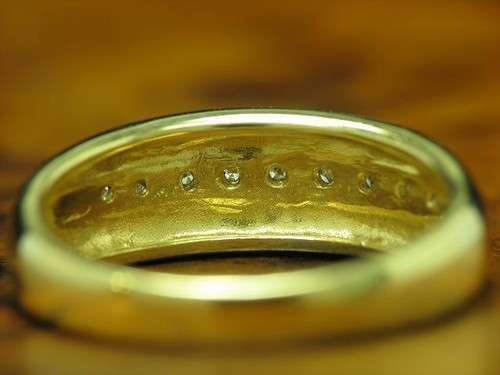 14kt 585 Oro Giallo Anello con Diamante Ricoperto / 3,7g / Rg - Foto 4 di 6