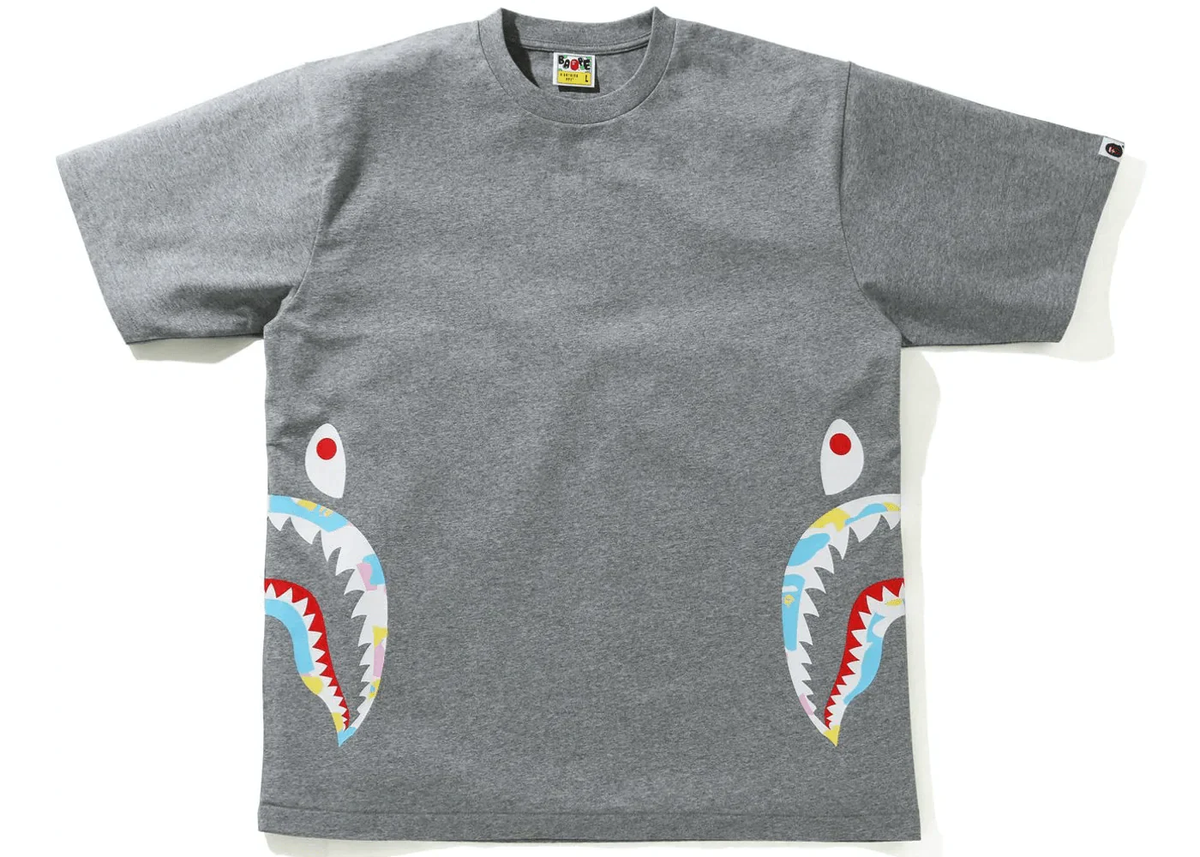 BAPE グレー 半袖Tシャツ Sサイズ Bape Multi Camo Side Shark Relaxed Tee - AUTHENTIC -NEW WITH TAGS