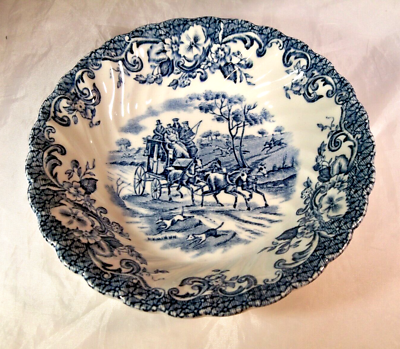 JOHNSON BROTHERS ENGLAND COACHING SCENES BLUE 5-1/8