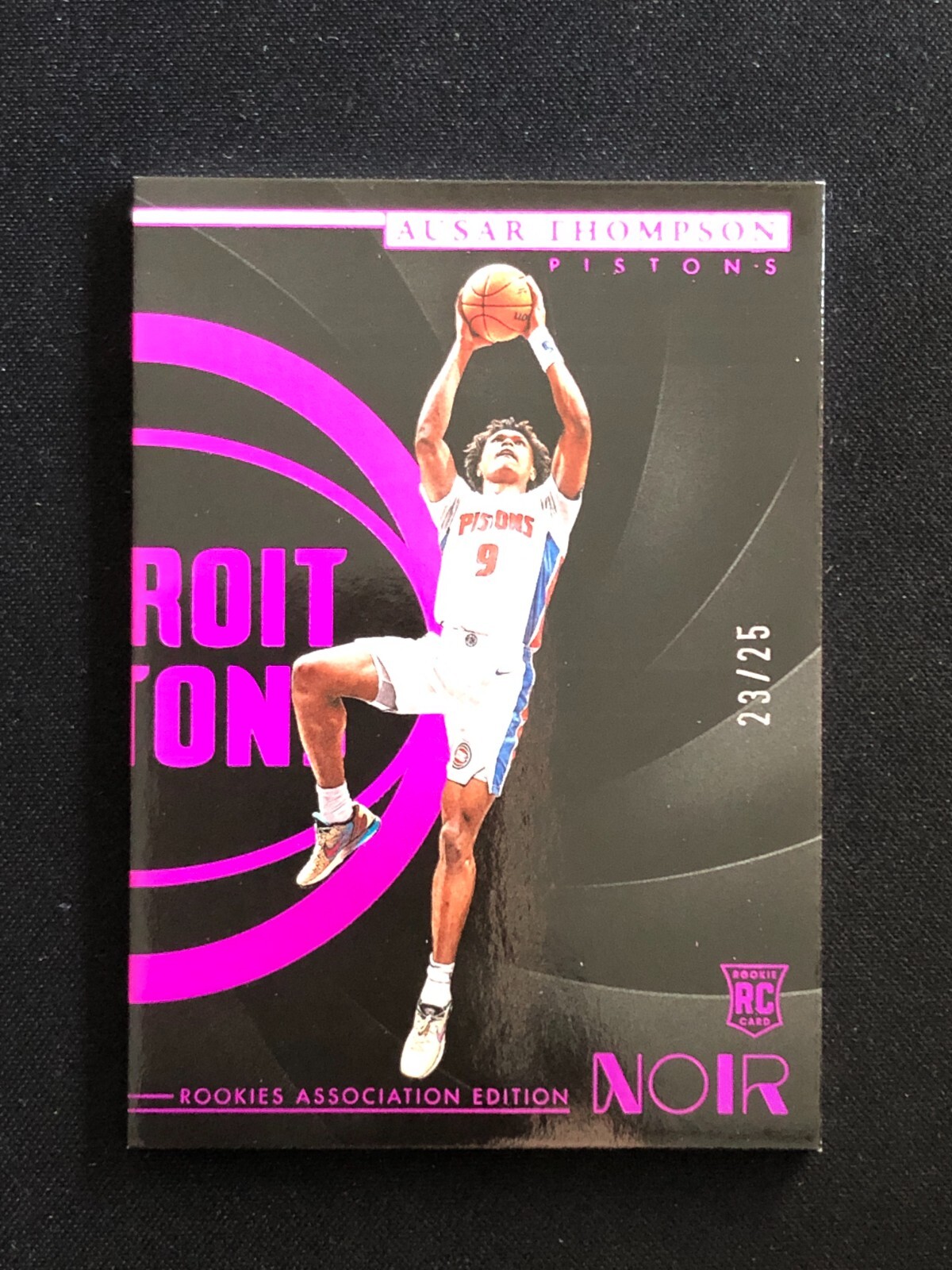 Ausar Thompson 2023-24 Panini Noir Rookies Association Edition Holo Red 23/25