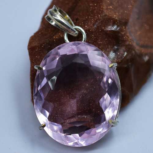 Natural Pink Topaz 925 Sterling Silver Pendant Oval Cut 96.45 Ct Gems CERTIFIED - Picture 6 of 13