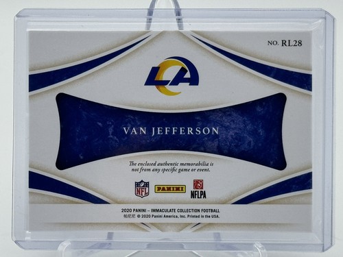 VAN JEFFERSON - 2020 Panini Immaculate RC Rookie Patch 5/5 - Laundry Tag Shield - Picture 2 of 6