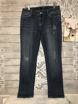 ANA Modern Fit Straight Leg Jeans Women's Size Blue Low Rise Medium Wash 