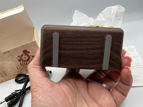 HM11 DOSMIX WIRELESS RETRO LAUTSPRECHER TRAGBAR 3,5mm BRAUN MIT GOLDAKZENT - Bild 6 von 11
