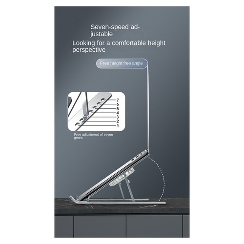 Metal Aluminum Alloy RGB LED Light 2 Cooling Fan Notebook Laptop Stand4179 - Afbeelding 3 van 10