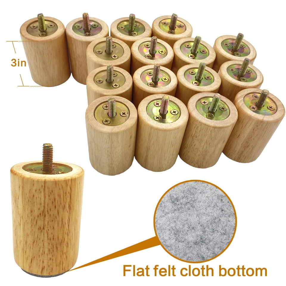 Base de cama ajustable de madera de 12" 6 piezas patas de soporte para roscado M8 M10 Foto 4 de 4