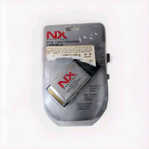 NEW Nexxtech 2 Ports CardBus PCMCIA  IEEE 1394 Firewire Laptop Adapter Card NX