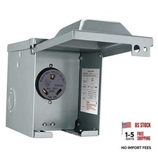 30 Amp 125 Volt RV Power Outlet Box, Enclosed Lockable 30 Amp RV Outlet Box