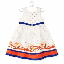 Janie and Jack Nautical Equestrian Dress 12-18M Red Blue