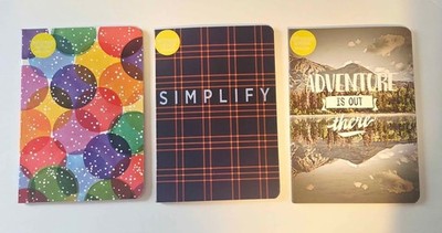 Set of 3 Journal Notebooks 7X10'' Soft Touch - school supplies