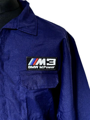 Klassischer BMW M3 M Power Emblem Reißverschluss Marine Kesselanzug Overall Größe L 42-45'' Brustumfang