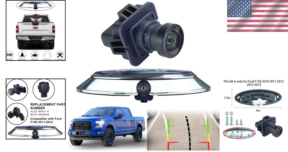 OEM-Style F-150 Backup Camera Kit (2011-2014) with Emblem & Waterproof Housing - Image 2 of 4