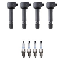 Hitachi 4 Ignition Coil 4 Denso Platinum Spark Plugs Kit For Civic 1.8 L4