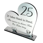 Silver Wedding Gift 25 Years Marriage Anniversary Silver Wedding Decoration Heart 10cm