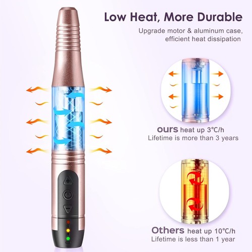 COSLUS Cordless Nail Drill Electric File: Professional for Acrylic Gel Dip Po... - Picture 8 of 9