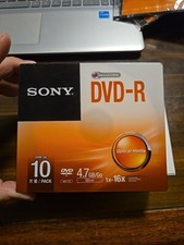 Sony DVD-R 10 Pack, 120min 4.7 GB AccuCORE w/ Hard Cases - Brand New Sealed