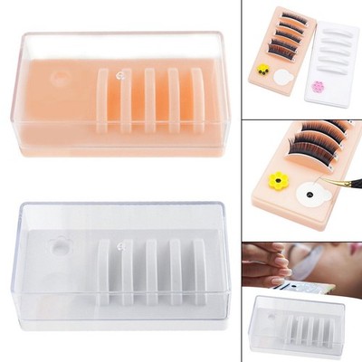 Acrylic Eyelash Grafting Pallet with Cover Dustproof for Beauty Artist Salon