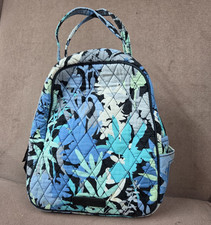 Quilted Fabric Makeup Bag w/ Handle Zip Closu...