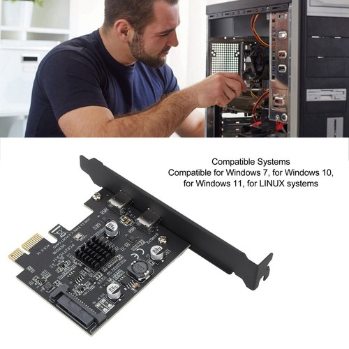 USB 3.2 PCI Express Expansion Card GEN2 Dual Type C High Speed 10Gbps PCI E - Afbeelding 12 van 12