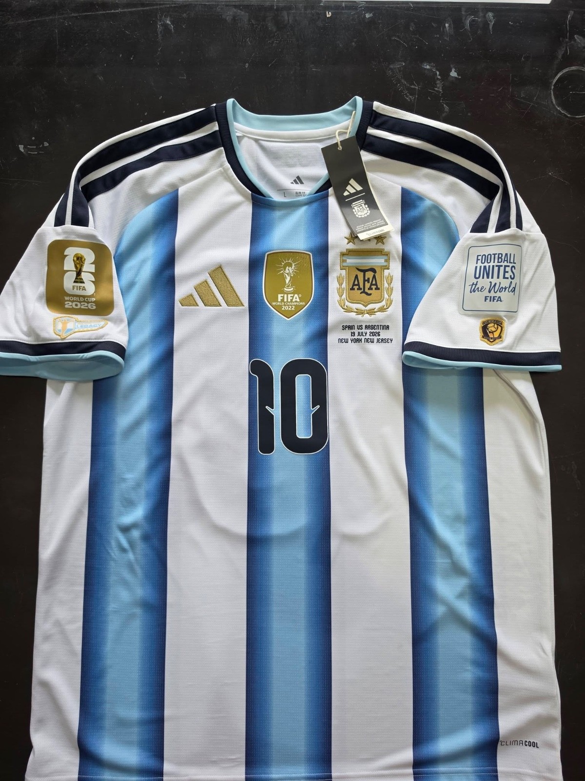 ADIDAS ARGENTINA WC2026 FINAL VS SPAIN MESSI L JM8396 ORIGINAL JERSEY SHIRT