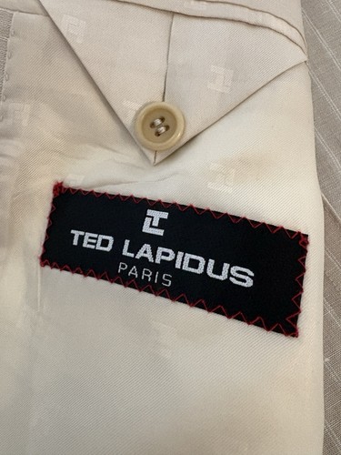 Blazer chaqueta deportiva Ted Lapidus vintage para hombre lino algodón beige sin forro 54 44 - Imagen 9 de 12