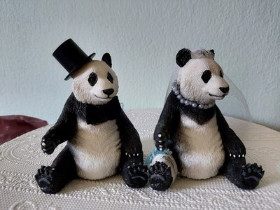 Schleich Tiere Caketopper oder Geldgeschenk Brautpaar '' Pandas''