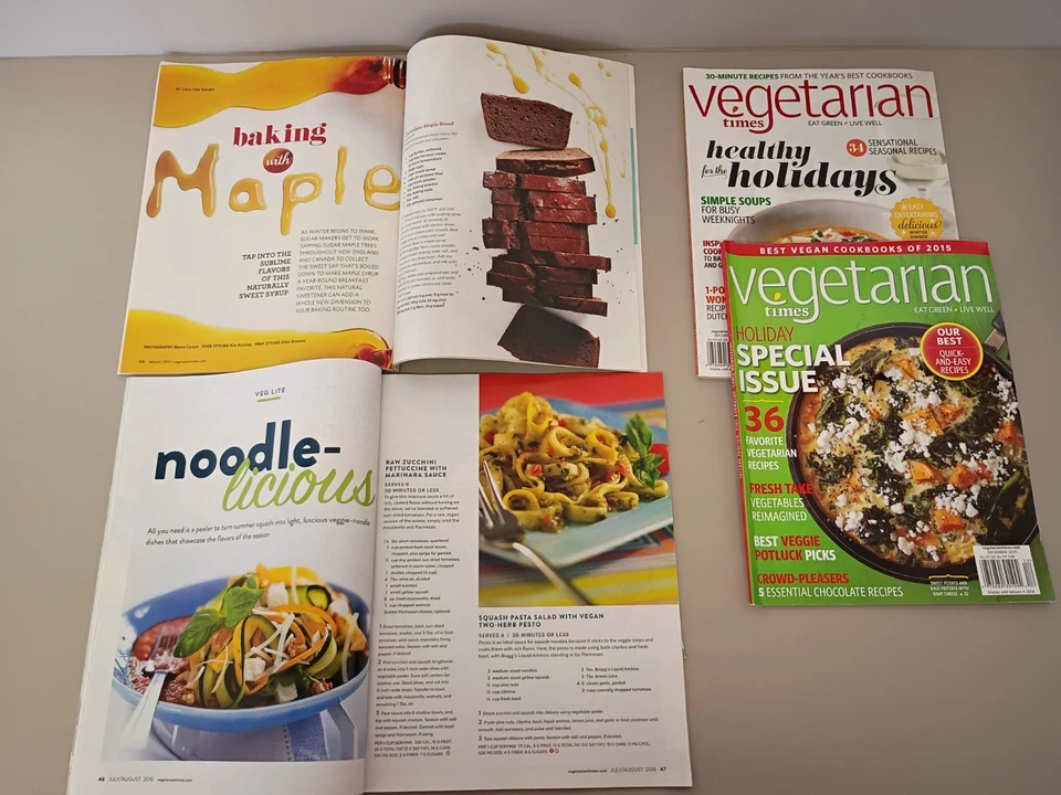 Lot of 4 Vegetarian Times Magazine 2014, 2015, 2016 Meals healthy food - Image 2 of 3