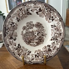 Vintage Royal Staffordshire TONQUIN 7 7/8” Rim Soup Bowl Clarice Cliff Brown
