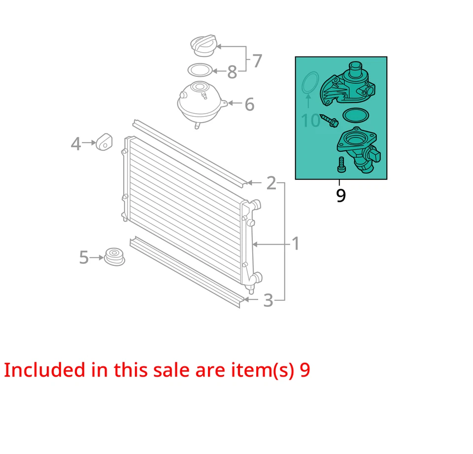 Se adapta a VOLKSWAGEN GOLF GTI 2006-2009 2,0 L carcasa termostato con mangueras OEM Foto 4 de 4