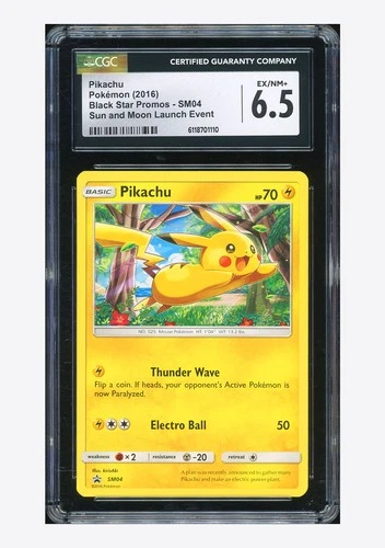Pokemon CGC 6.5 Pikachu Promo 2016 SM04 Sun & Moon Launch Event English