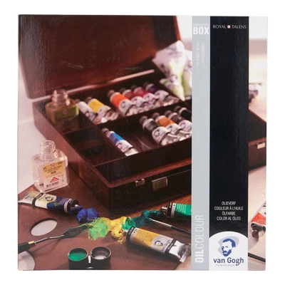 Coffret bois couleurs à l'huile Van Gogh 14 tubes 40ml et accessoires - Photo 1/3