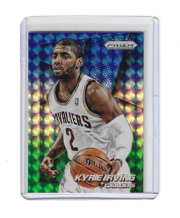 2014-15 Panini Prizm Blue & Green Mosaic Prizm Kyrie Irving #18