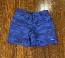 New DSG Youth Medium 10-12 Blue Camo Rec Shorts Drawstring Mesh Lined NWT