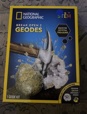 National Geographic Break Open 2 GEODES STEM Genuine Geode Crystal Kit NEW