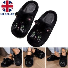 Unisex Cute.Cartoon Cat Slippers Warm Plush Slides Indoor Non-Slip.Floor.Slipper