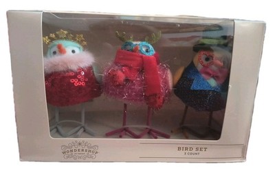 3 Pc Feather Friends Christmas Mini Birds by Wondershop 2023 NIB Target Closeout