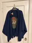 BURBERRY CREST LOGO  WOOL CASHMERE HOODED CAPE PONCHO NAVY KNITED — photo 6
