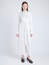 Proenza Schouler White/Blue Striped Silk Twil...